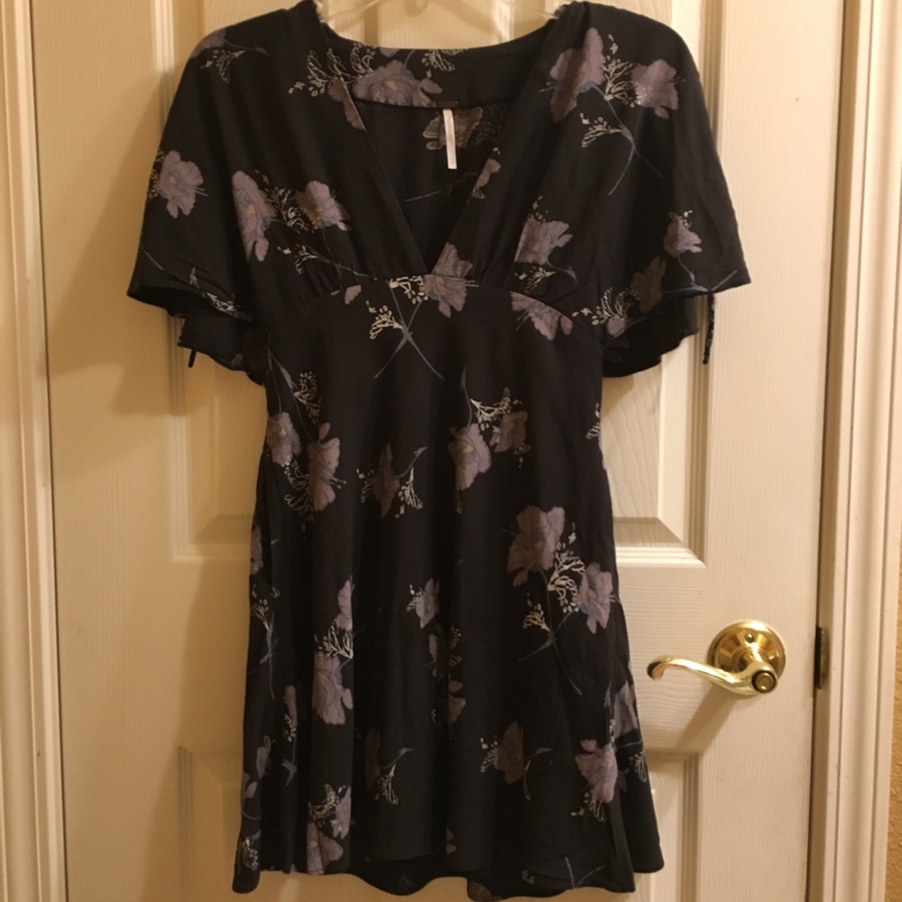 Free People Black Floral Minidress